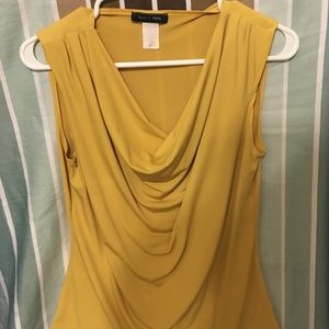 Cowl Neck Yellow Blouse